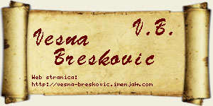 Vesna Brešković vizit kartica